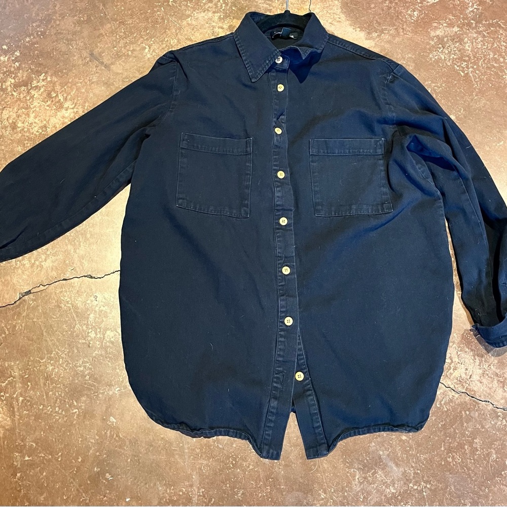 Ilana Kohn black button shirt blouse ink | size small but oversized fits med lar